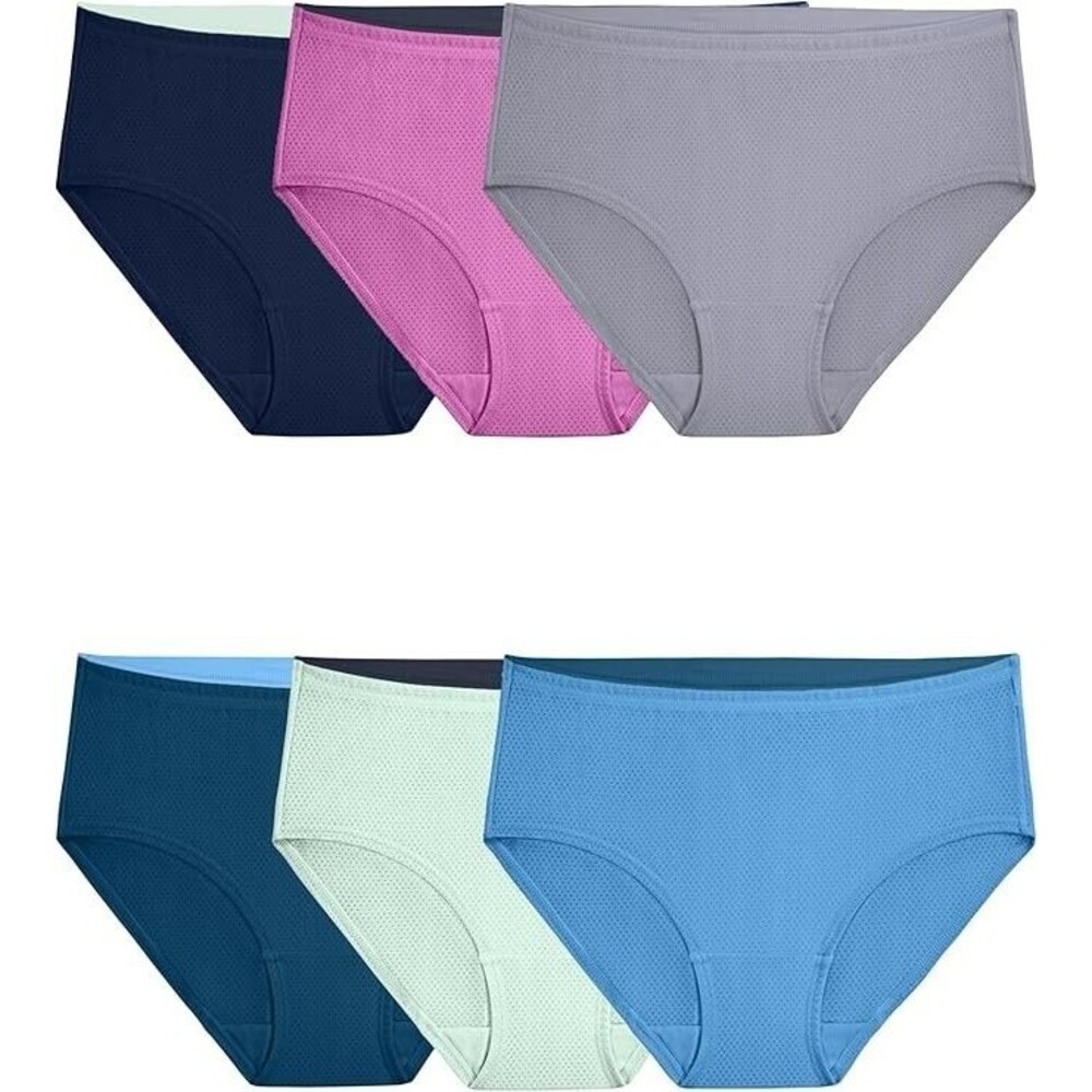 6-Pack Fruit of the Loom Women's Underwear Size 8 Multicolor Moisture Wicking